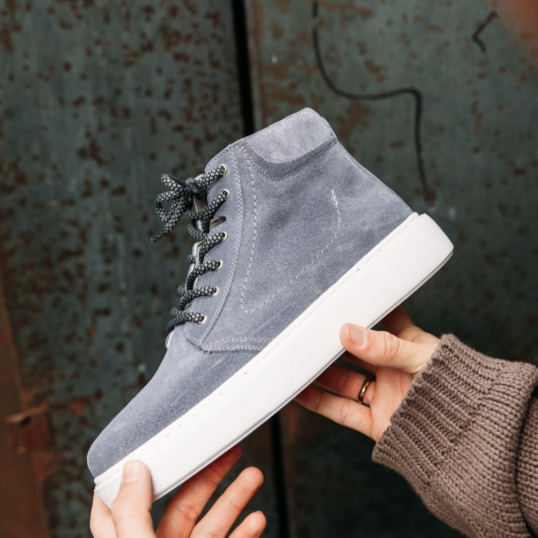 Sneaker High-Top Zip Dark Anthracite Suede(Naturel Real Leather) Oscar&Djayd's