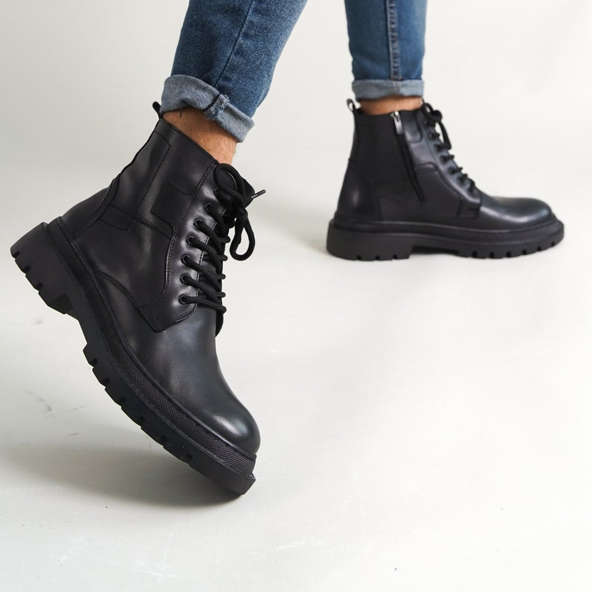 Boots Black Stilo by Oscar&Djayds(Naturel Real leather)