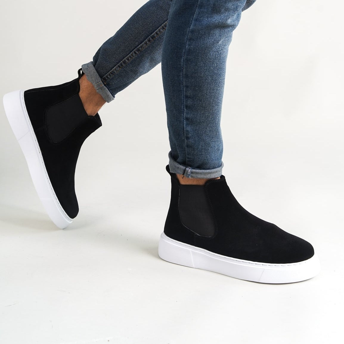 Chelsea Boots Black Suede(Naturel Real Leather) New-Gen Oscar&Djayd's