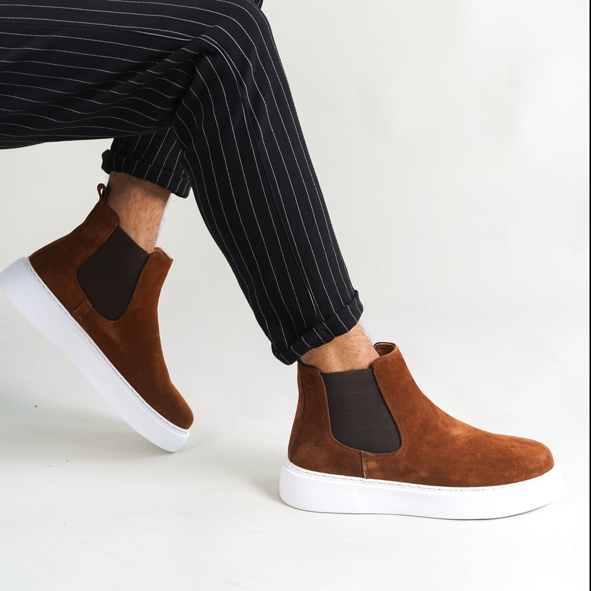 O&D New-Gen Chelsea Boots Tan Suede(Naturel Leather)