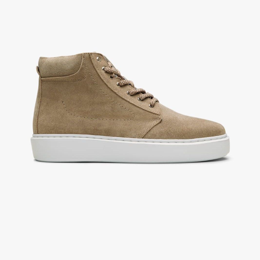 Sneaker High-Top Zip Sand Suede(Naturel Real Leather) Oscar&Djayd's