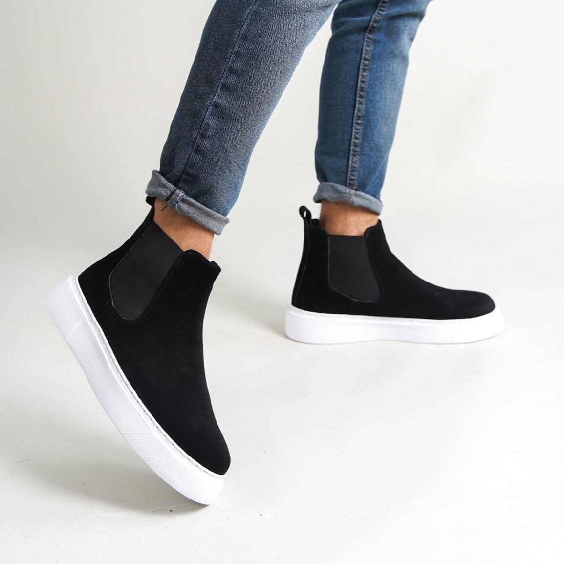 Chelsea Boots Black Suede(Naturel Real Leather) New-Gen Oscar&Djayd's