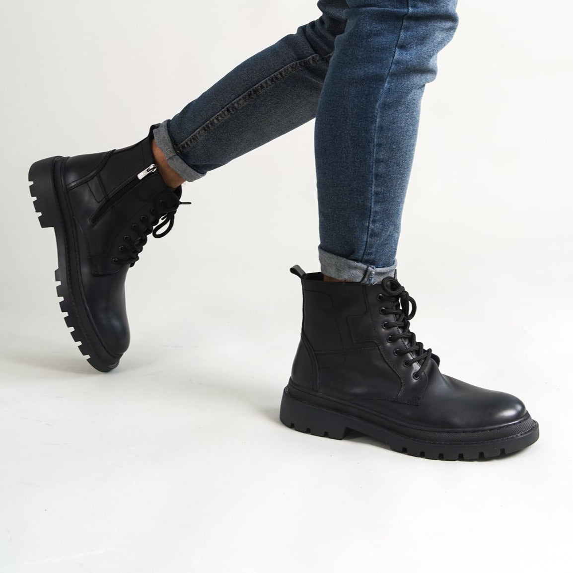 Boots Black Stilo by Oscar&Djayds(Naturel Real leather)