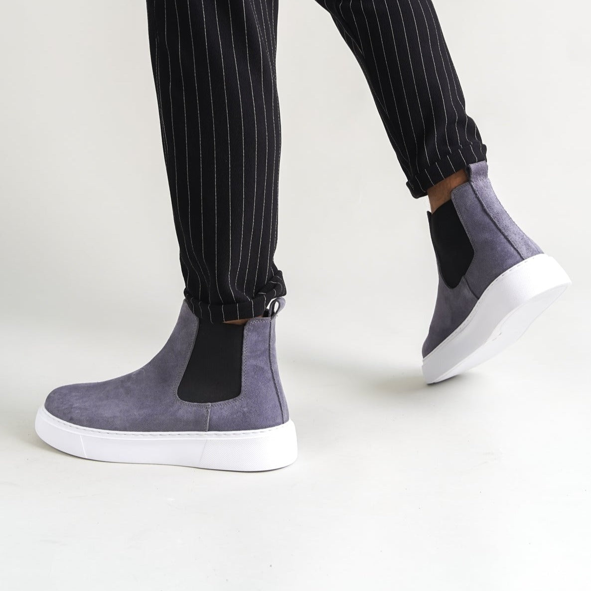 Chelsea Boots Dark Anthracite Suede(Naturel Real Leather) New-Gen Oscar&Djayd's