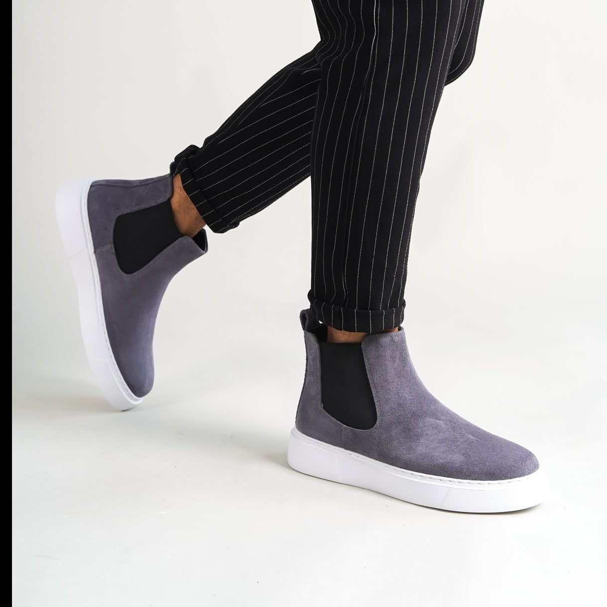 Chelsea Boots Dark Anthracite Suede(Naturel Real Leather) New-Gen Oscar&Djayd's