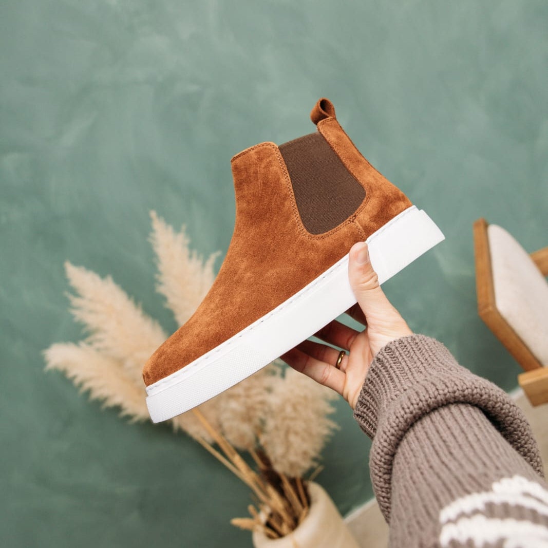O&D New-Gen Chelsea Boots Tan Suede(Naturel Leather)