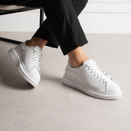 Chunky Sneaker Real Leather AllWhite