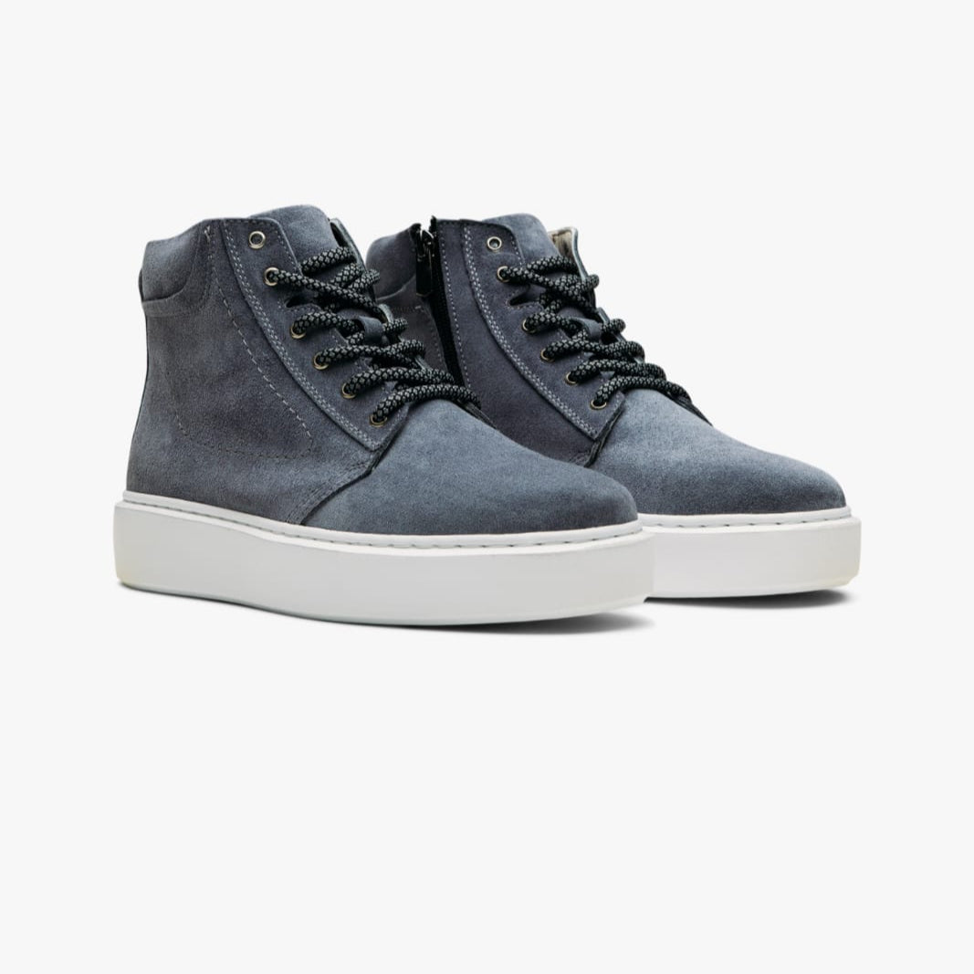 Sneaker High-Top Zip Dark Anthracite Suede(Naturel Real Leather) Oscar&Djayd's