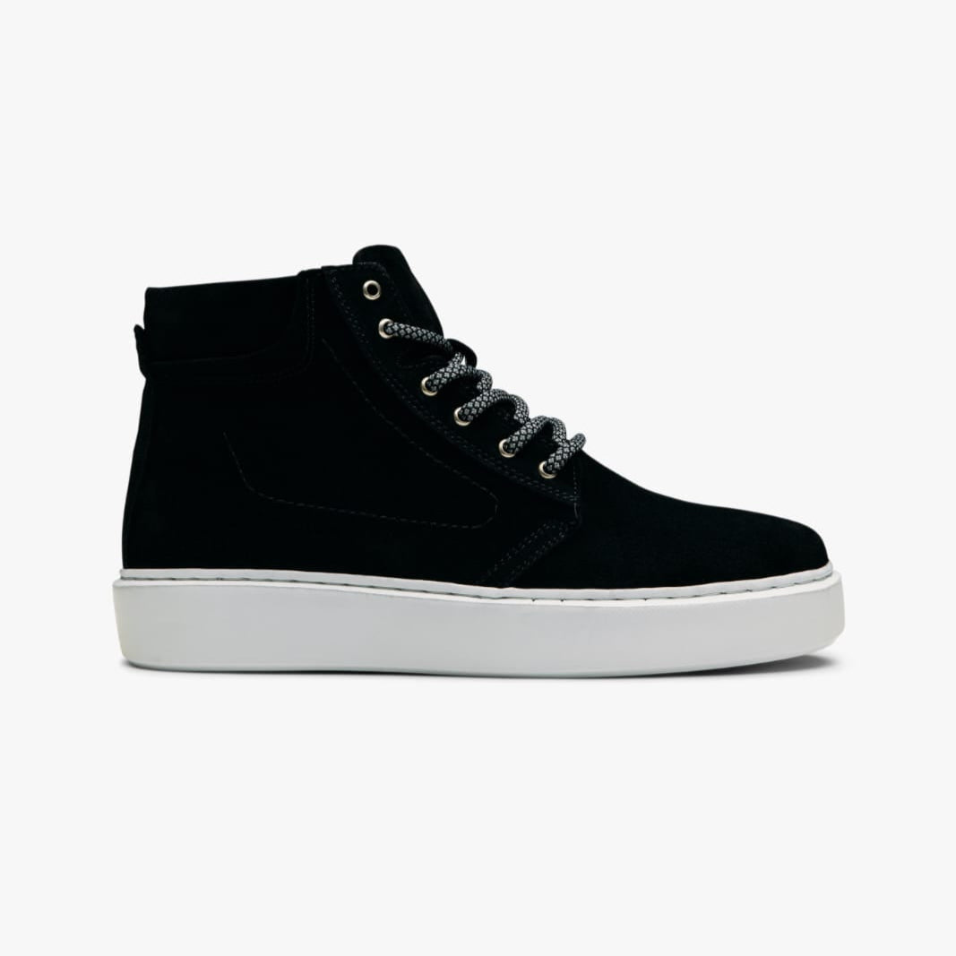 O&D High-Top Zip Sneakers Black Suede(Naturel Leather)