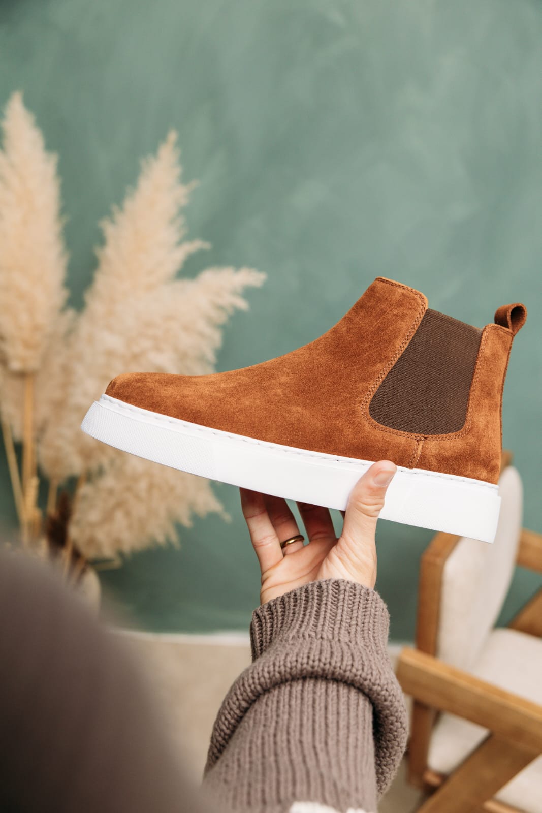 O&D New-Gen Chelsea Boots Tan Suede(Naturel Leather)