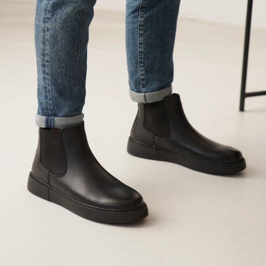 Chelsea Boots Black by Oscar&Djayds New-Gen Black-Sole (Naturel Calf Leather)