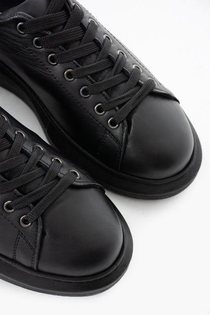 Chunky Sneaker Real Leather AllBlack