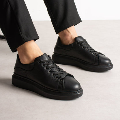 Chunky Sneaker Real Leather AllBlack