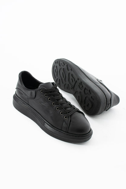 Chunky Sneaker Real Leather AllBlack