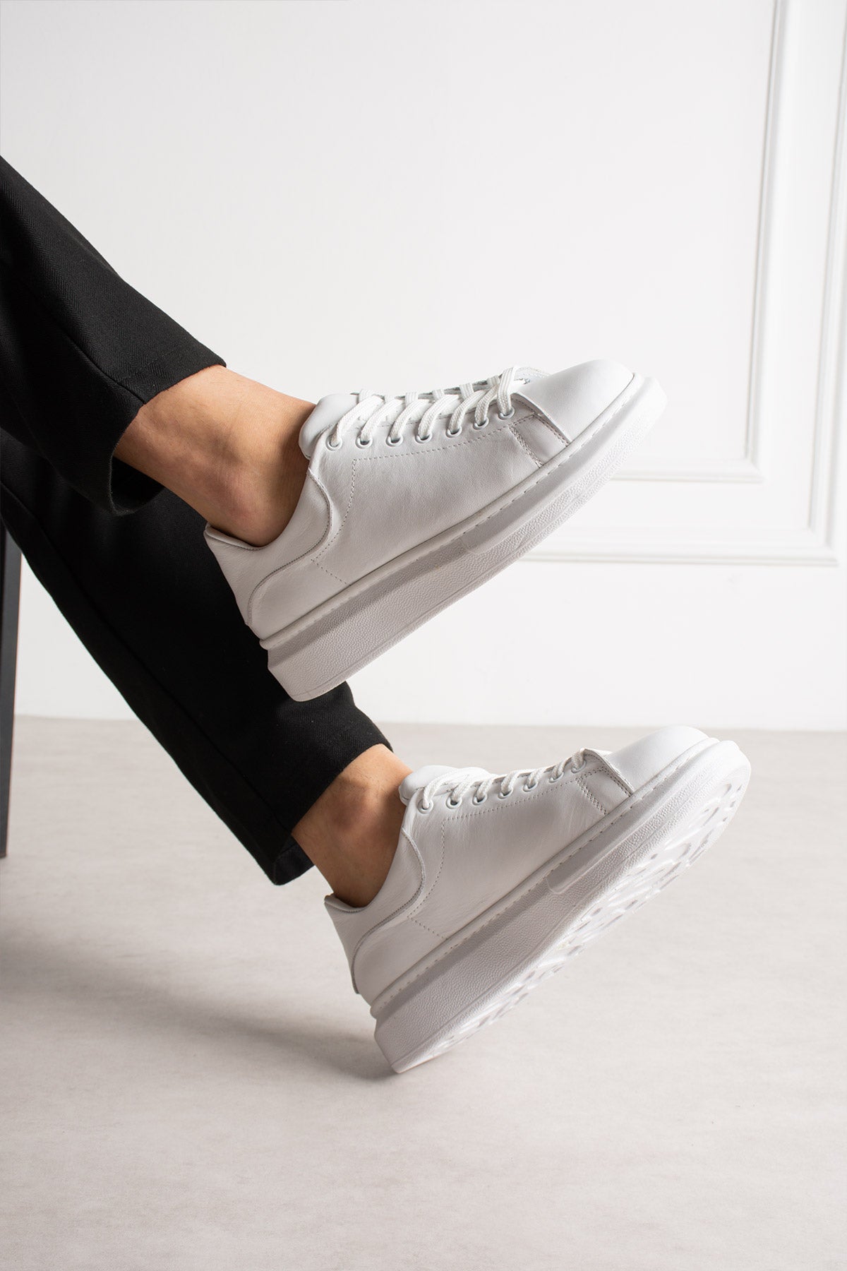 Chunky Sneaker Real Leather AllWhite