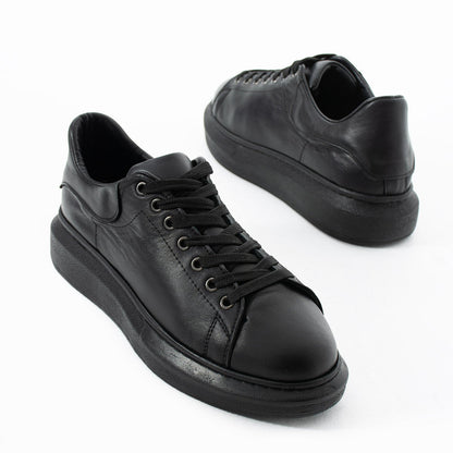Chunky Sneaker Real Leather AllBlack