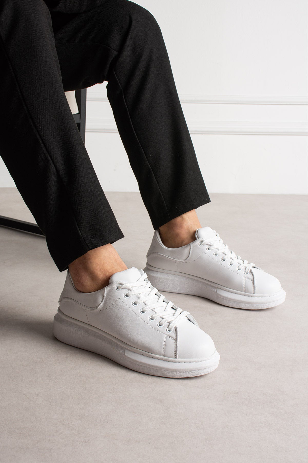 Chunky Sneaker Real Leather AllWhite