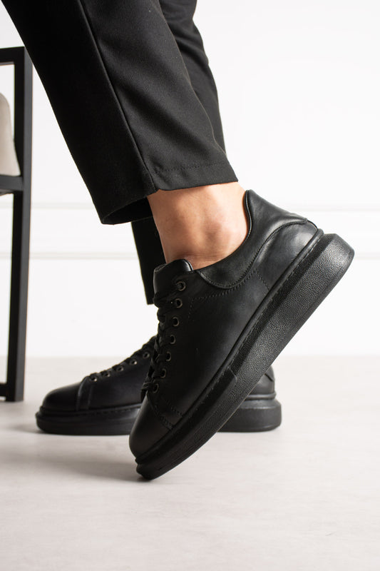 Chunky Sneaker Real Leather AllBlack