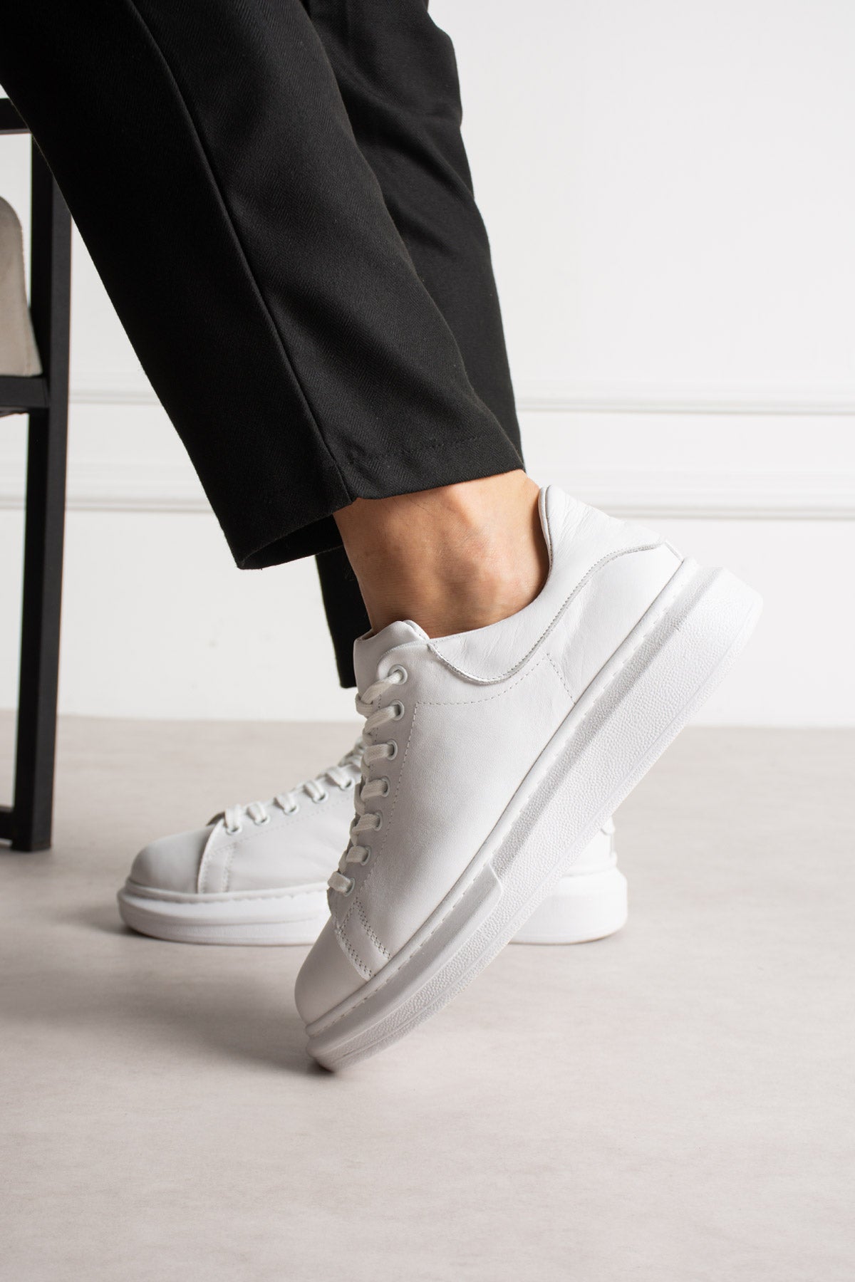 Chunky Sneaker Real Leather AllWhite