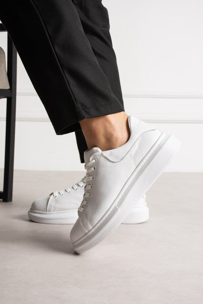 Chunky Sneaker Real Leather AllWhite