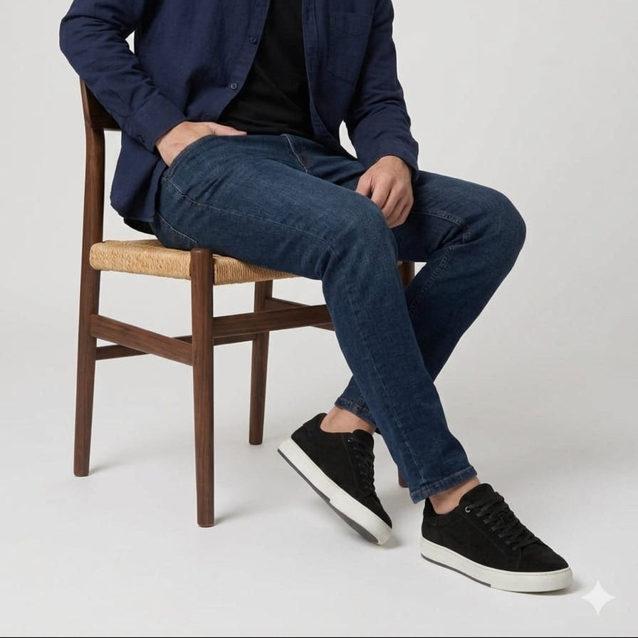 Premium Sneakers Black Suede